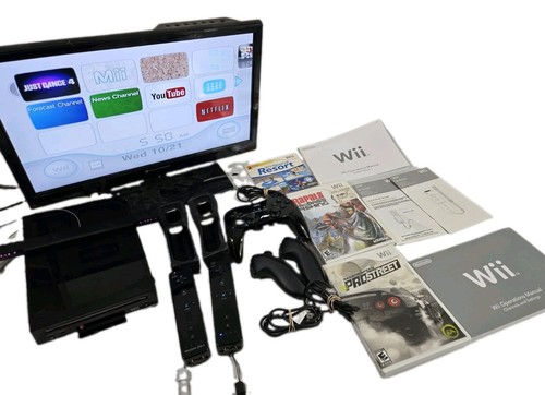 Nintendo wii console black - console,